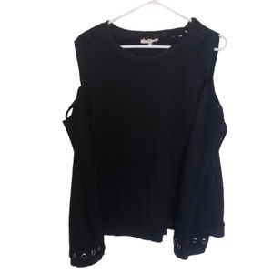 Honey Belle black cold shoulder top